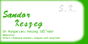 sandor keszeg business card